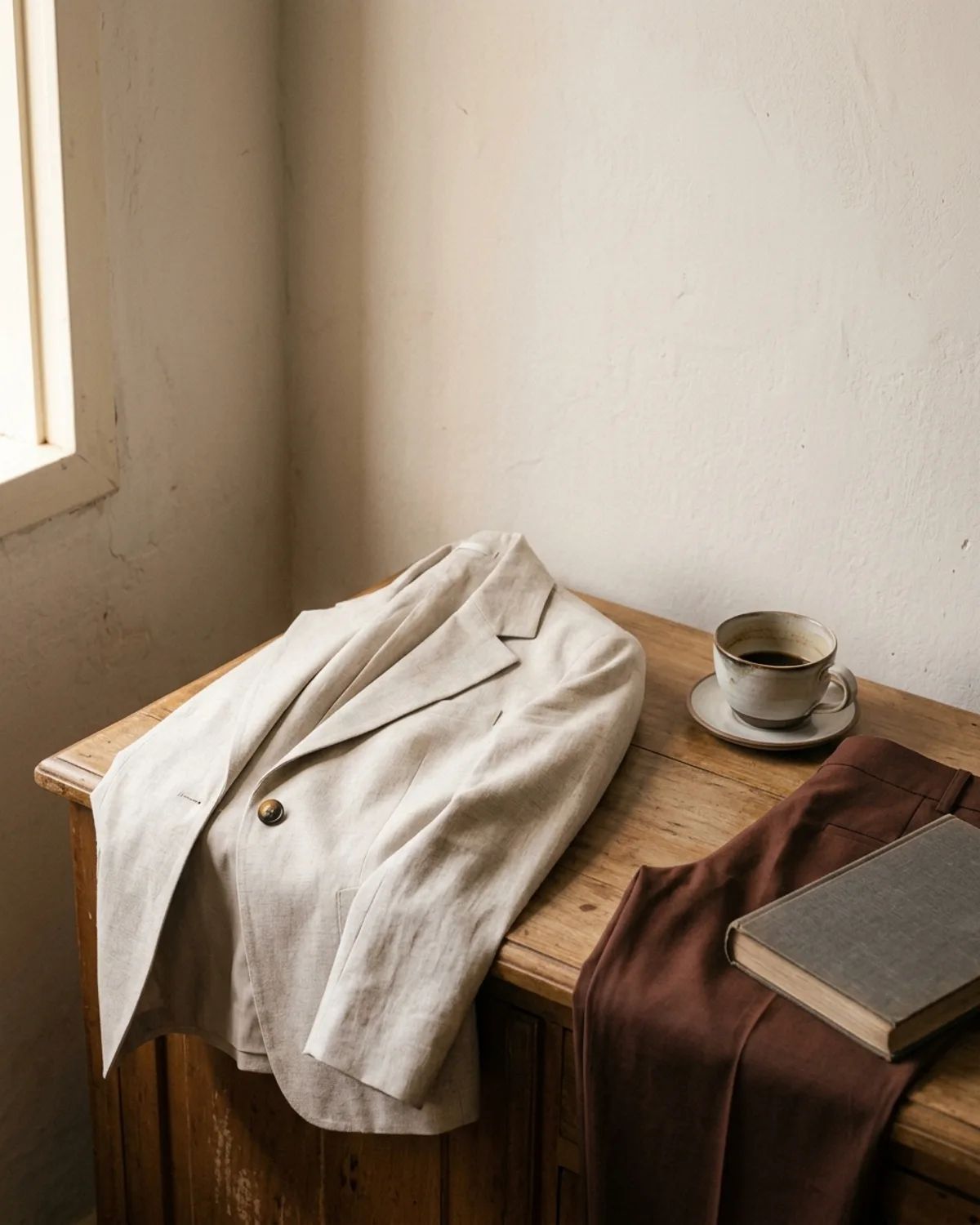 O outono em Patrocínio pede peças estruturadas mas que respiram. Linho, viscose, ombro suave.