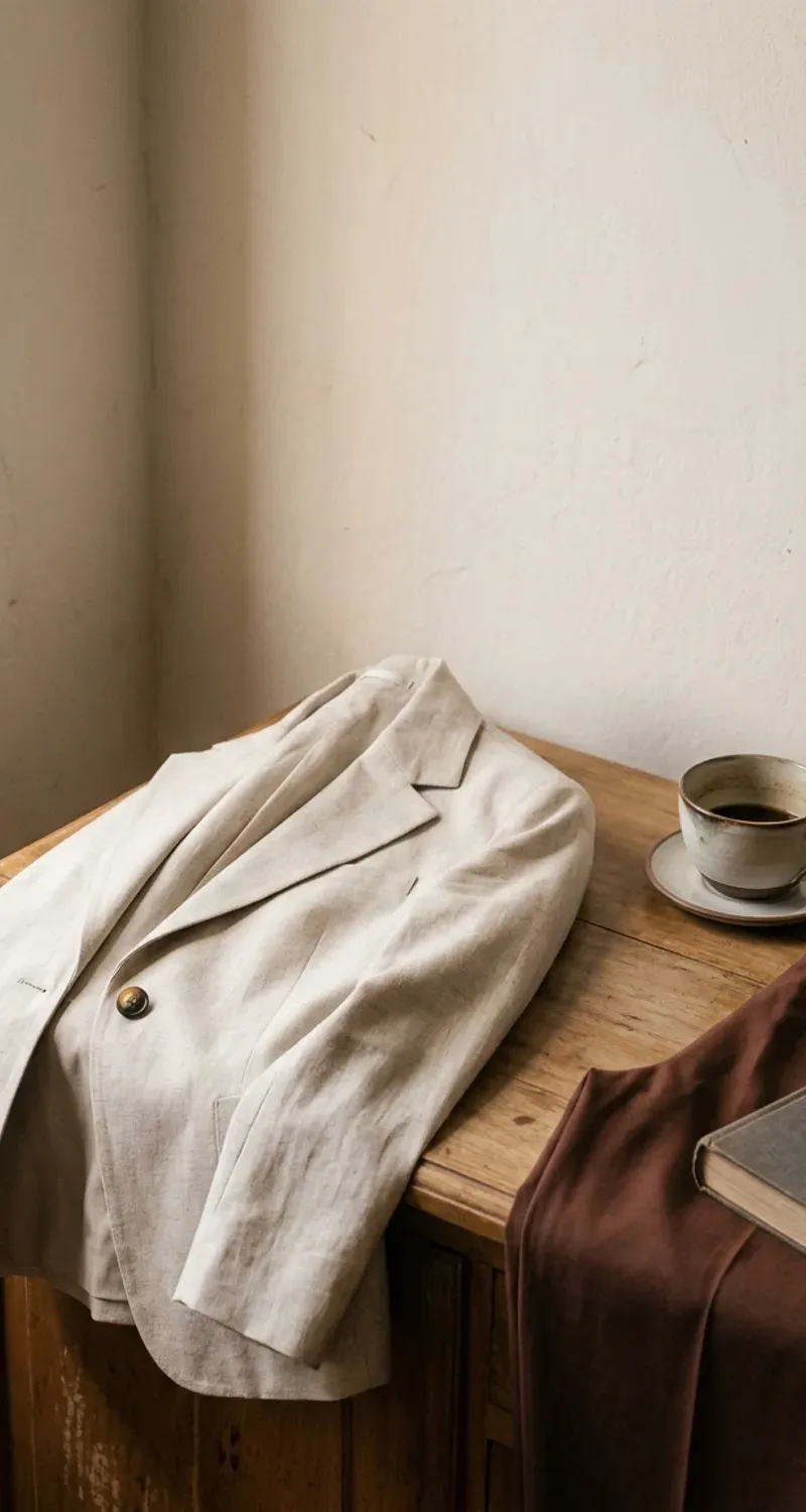 O outono em Patrocínio pede peças estruturadas mas que respiram. Linho, viscose, ombro suave.